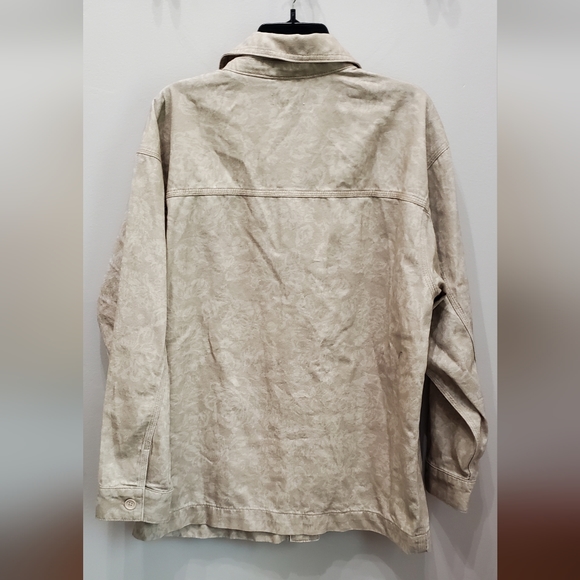 TOPSHOP CREAM FLORAL PRINT COTTON COLLARED JACKET - Picture 7 of 10